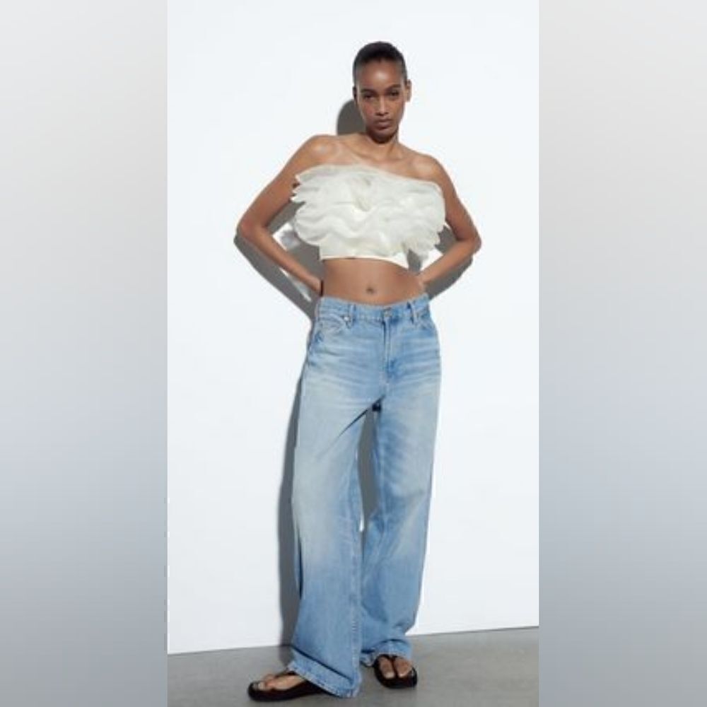 ZARA ORGANZA CROP TOP - Picture 4 of 10